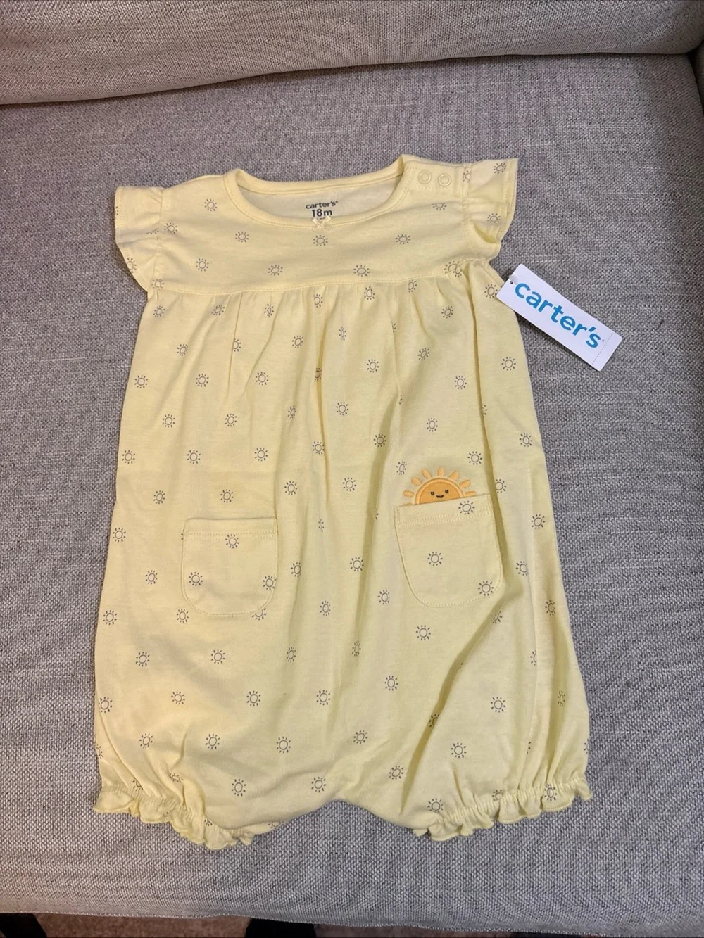 Carter's Pale Yellow Sun Pocket Baby Sleep Sack